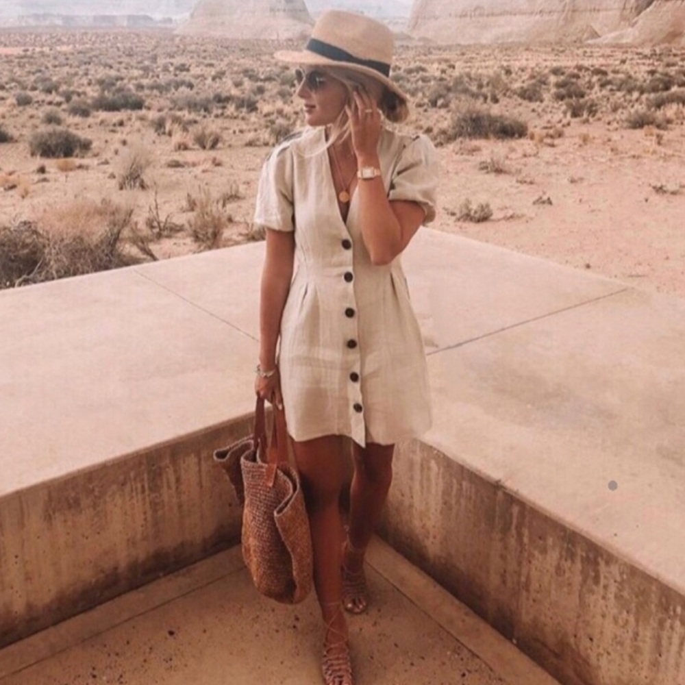 Zara button up puff sleeved dress ✨ RESERVED ✨